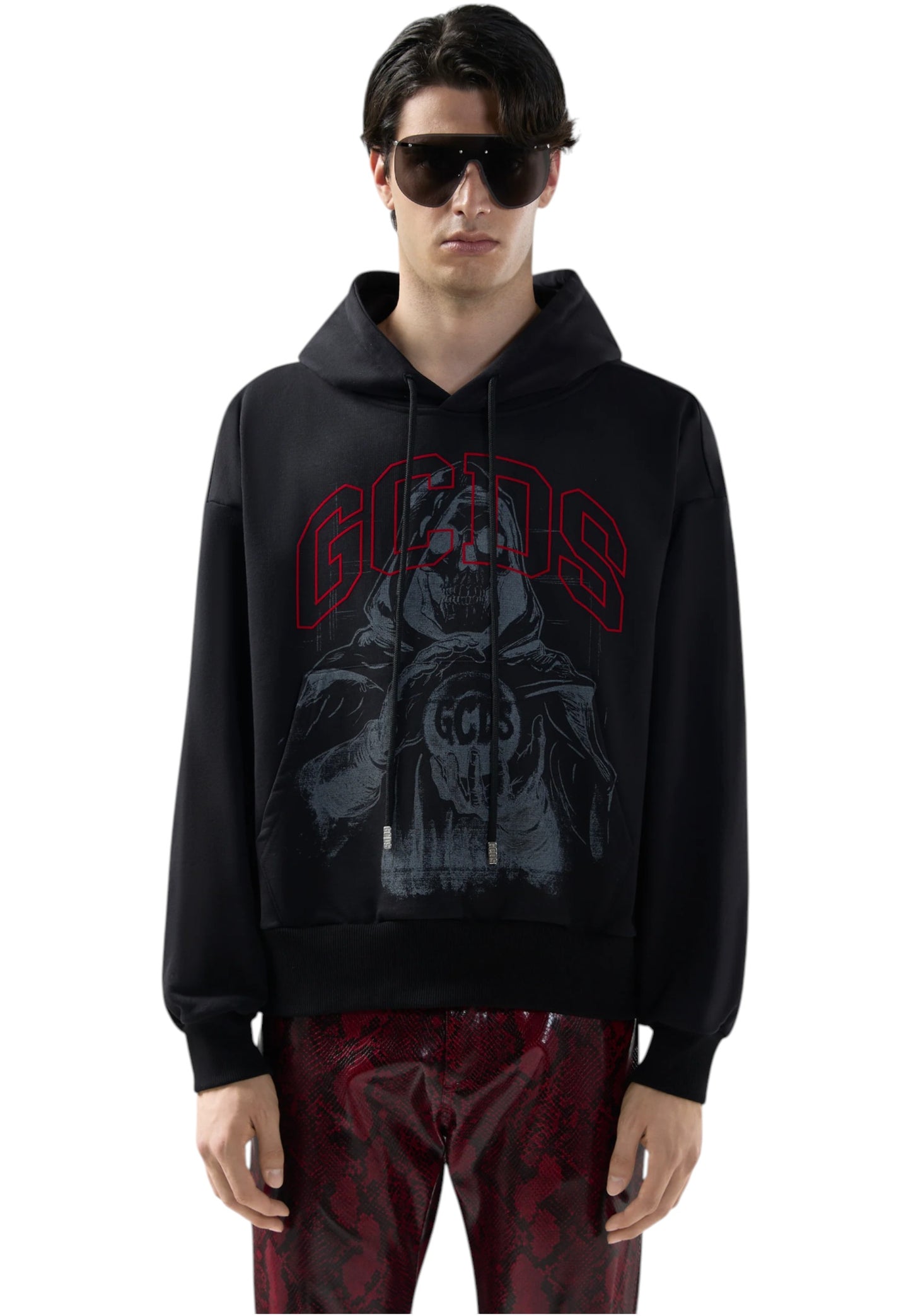 Felpa Con Cappuccio Uomo Gcds  Gothic Printed B2CM1907JE7