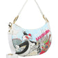 Borsa A Spalla Donna Braccialini Hobo Stampa Silvestro Barcellona Cartoline Lt LT255YY