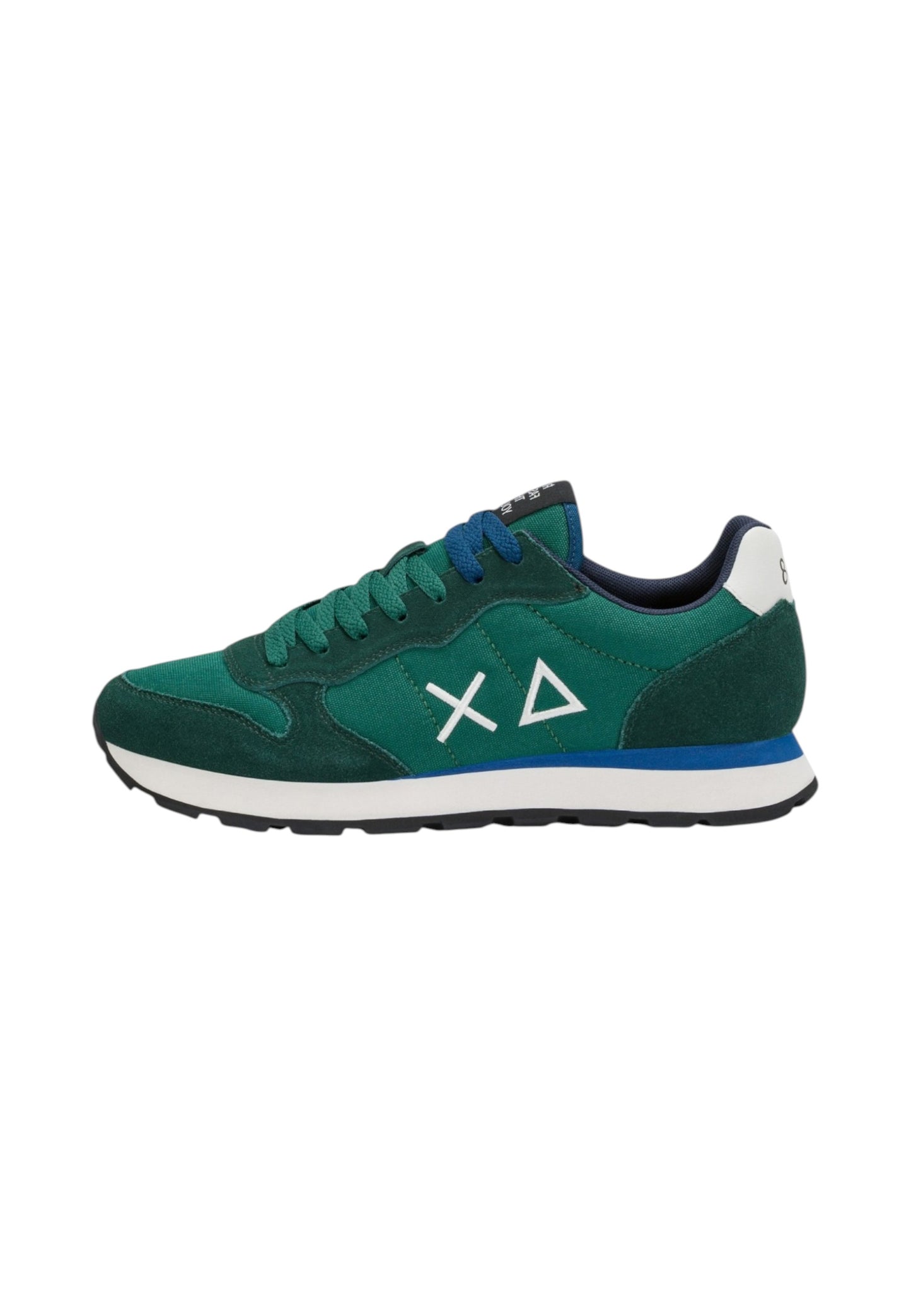 Sneakers Basse Uomo Sun68 Stile Running, Logo Ricamato, Nylon E Suede Tom Solid Z46101