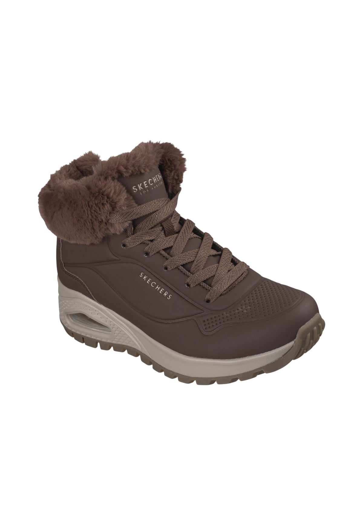 Sneakers Alte Donna Skechers Air-Cooled Memory Foam, Skech-Air, Collo e fodera in ecopelliccia, Suola antiscivolo Uno Rugged-Arctic Avenue 190285