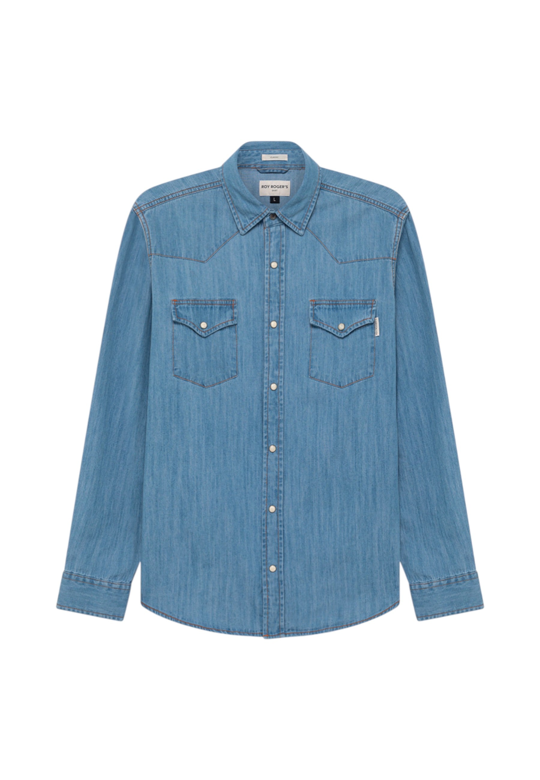 Camicia Manica lunga Uomo Roy Roger's In Denim Martin Sky stone RRU400CG343162