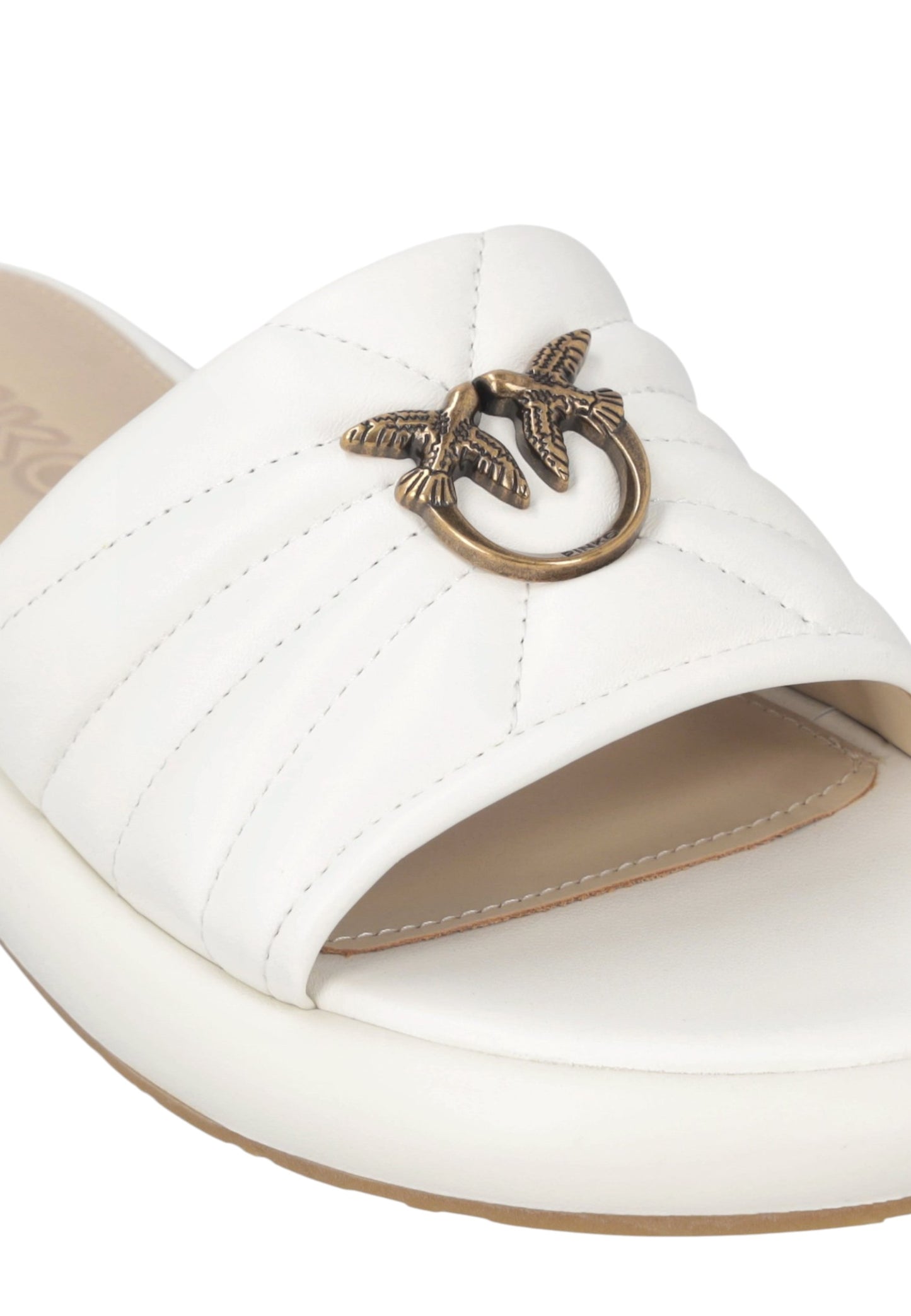 Ciabatte  Donna Pinko In Nappa Trapuntata Con Logo Love Birds Fiona 03 SD0525P003
