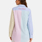 Camicia Manica lunga Donna Mc2 Saint Barth Seersucker Stripes V Mix Emb Cristal CYS0001