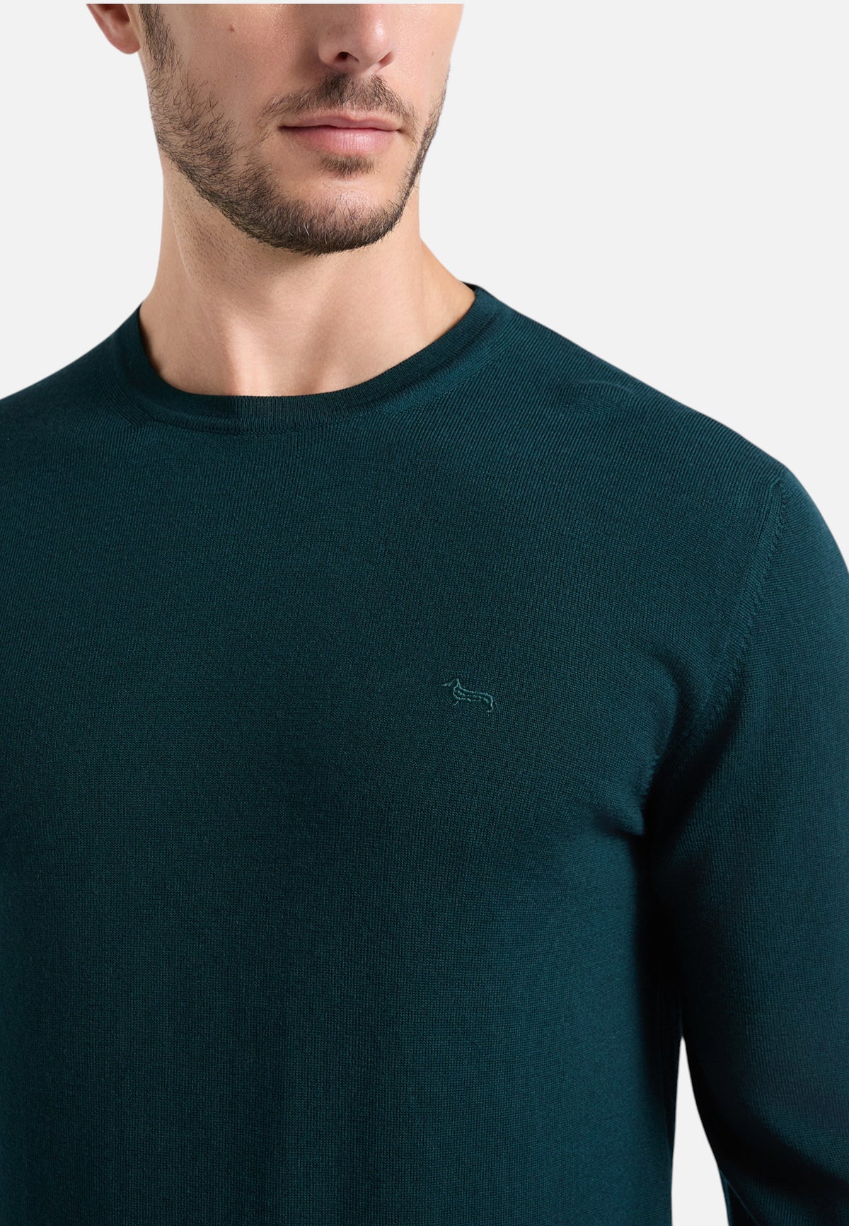 Maglione A Girocollo Uomo Harmont & Blaine Pura lana merino, Regular Fit, Finiture a costine, Made in Italy, Logo Harmont & Blaine  HRR001030478
