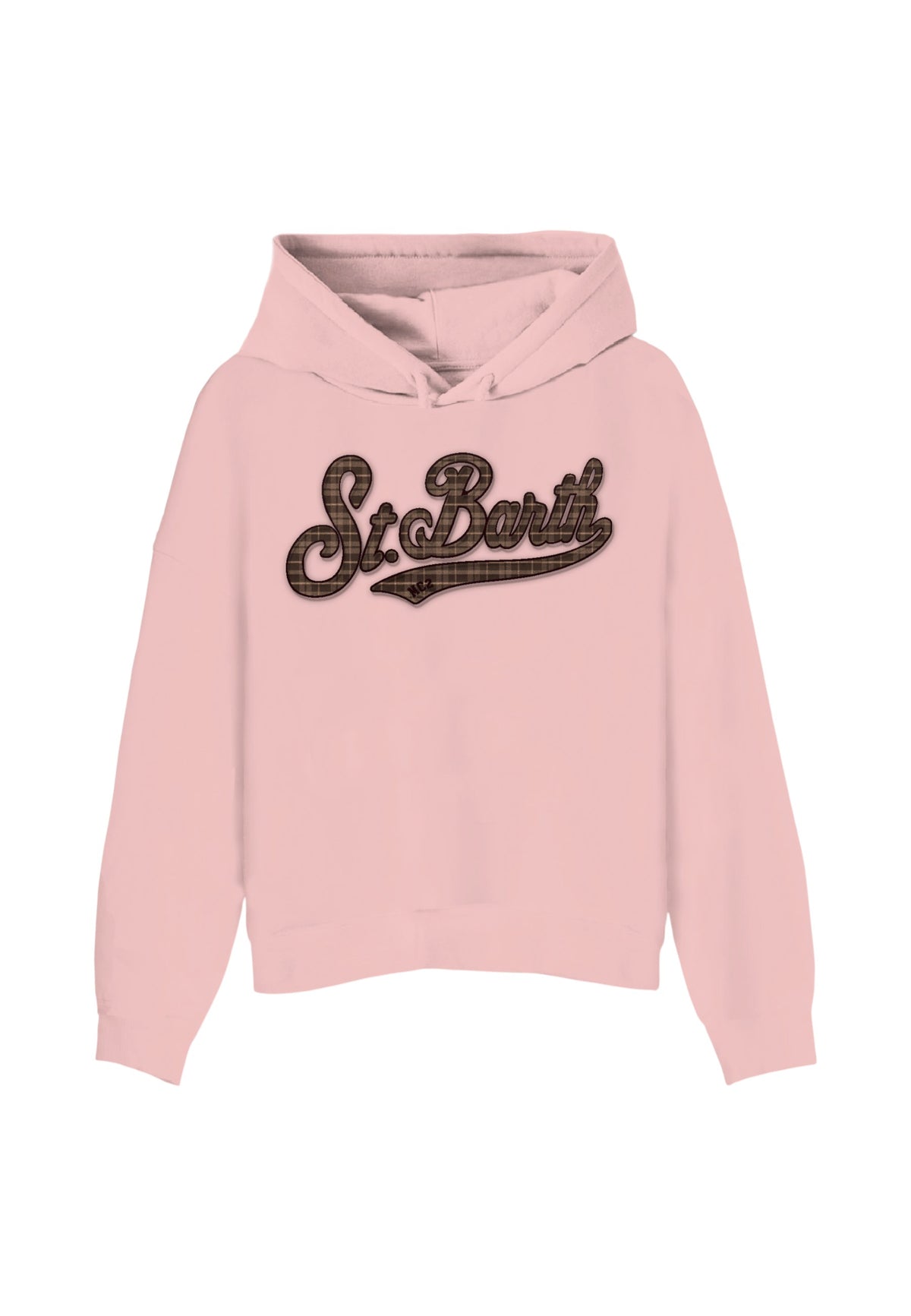 Felpa Con Cappuccio Donna Mc2 Saint Barth Maniche Lunghe, Polsi E Fondo A Coste, Il Logo Saint Barth Sul Davanti Mindy W MIND005-SBARTH-TARTAN