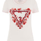 T-Shirt Manica Corta Donna Guess  Flowers Triangle W6RI23J1314