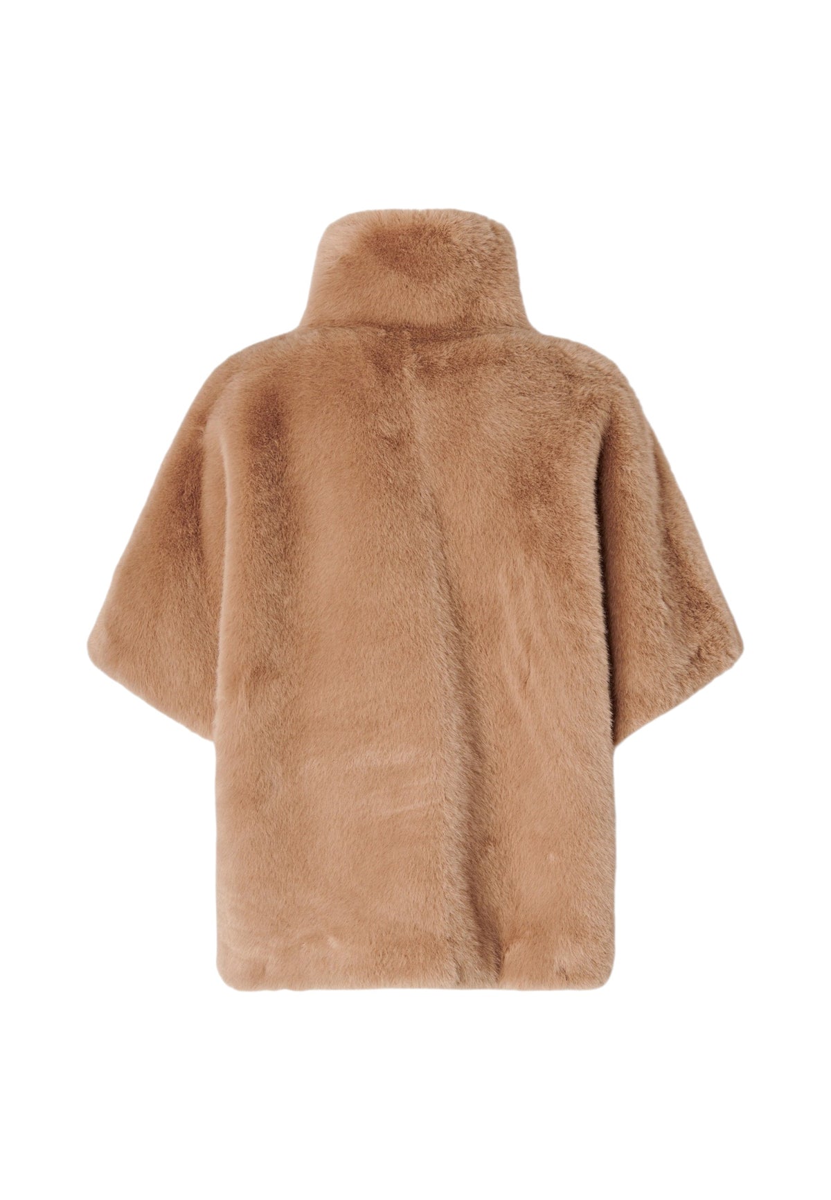 Poncho  Donna Pinko Effetto pelliccia sintetica, taglio corto, maniche ampie e corte, collo alto con cinturino e fibbia, tasche frontali, capo foderato New Comodino 107043A3E7
