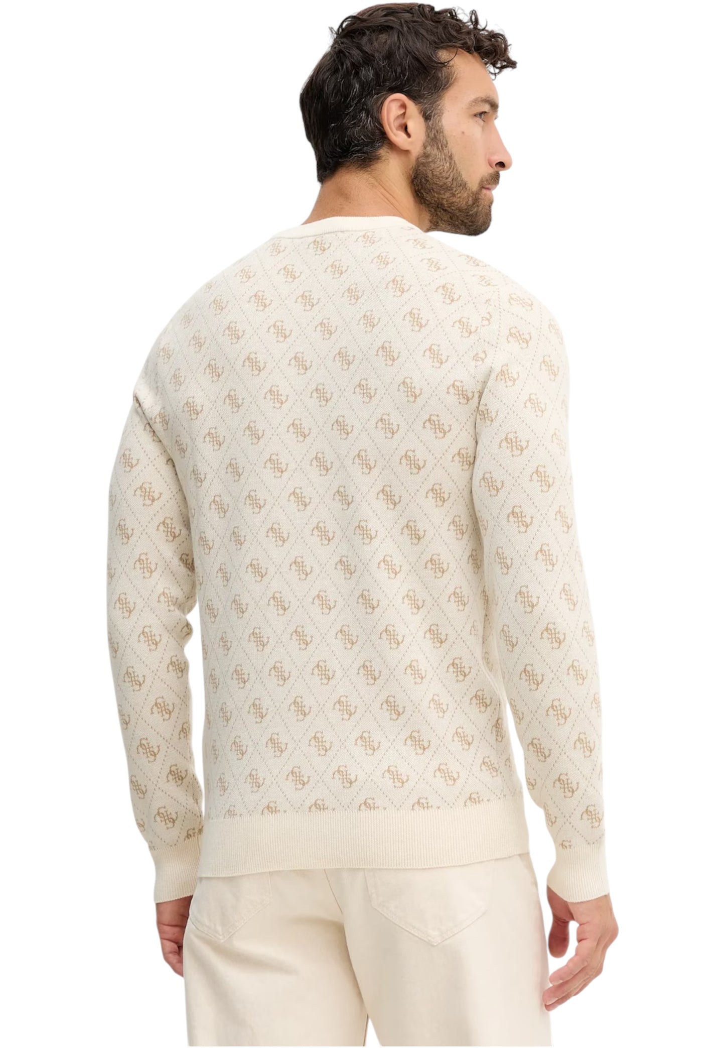 Maglione A Girocollo Uomo Guess  Humbert 4G Logo M5YR10Z3OE2
