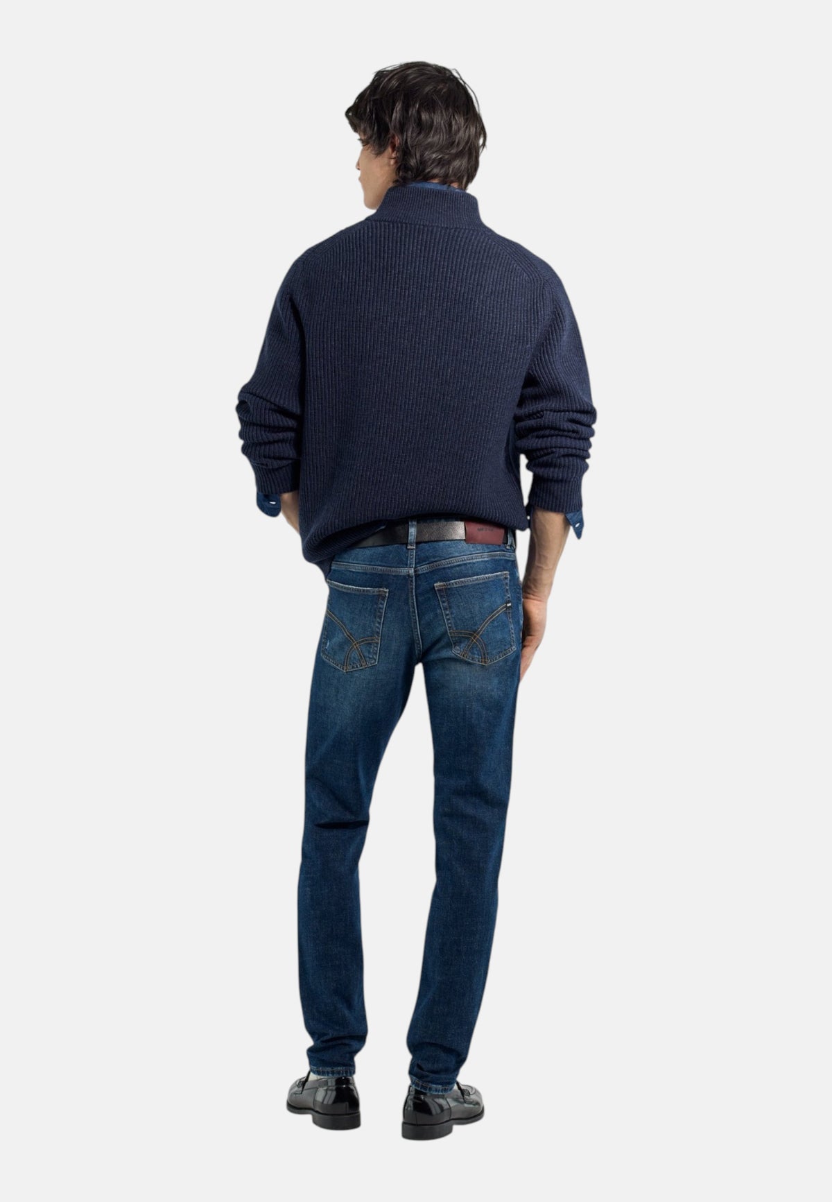 Jeans Skinny Fit Uomo Gas Stone Wash Dark Blue Effetto Destroyed Sax Zip Rev 351450030281