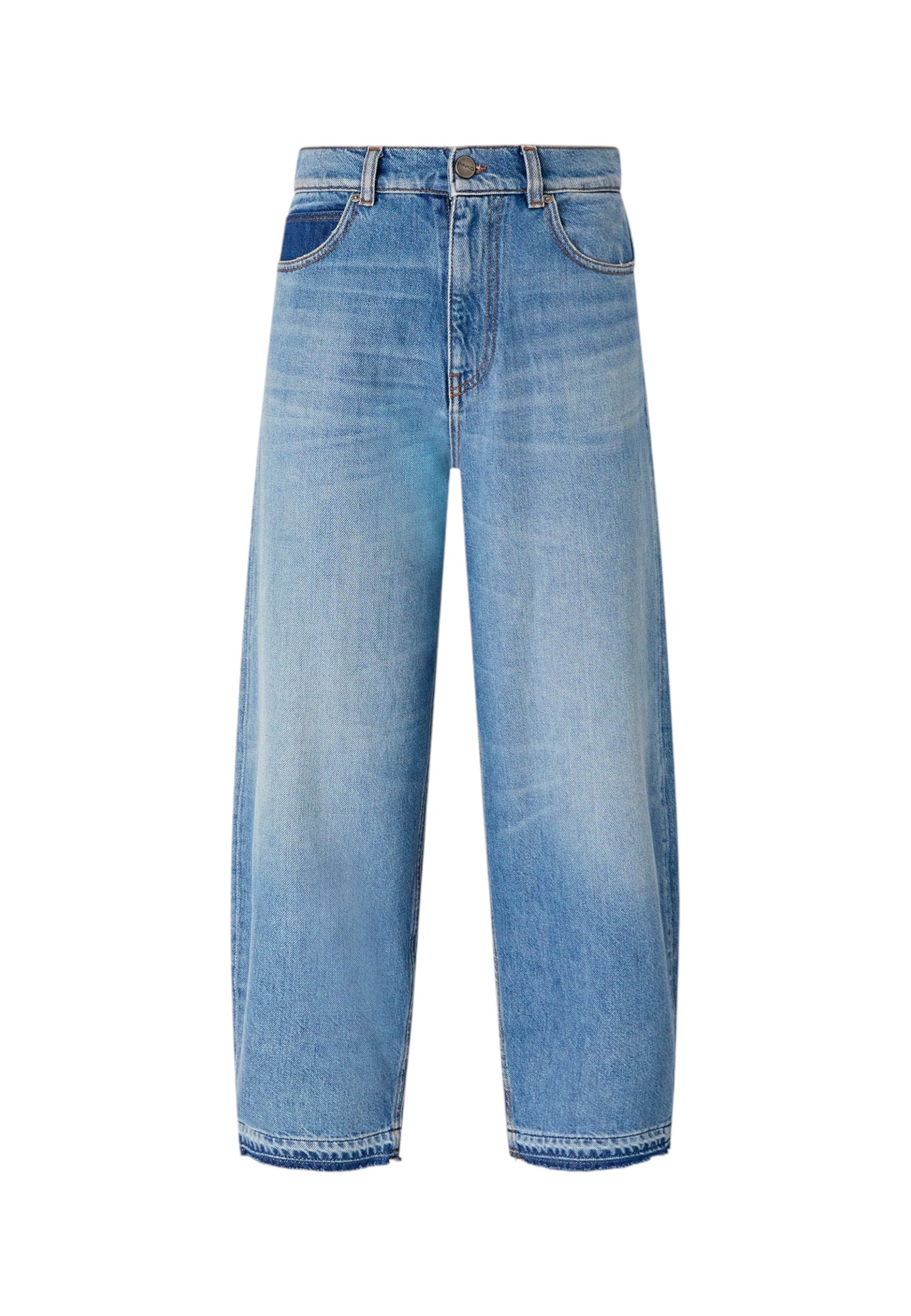 Jeans Wide Leg Donna Pinko Egg Dirty Blue Denim Estelle 103857A341