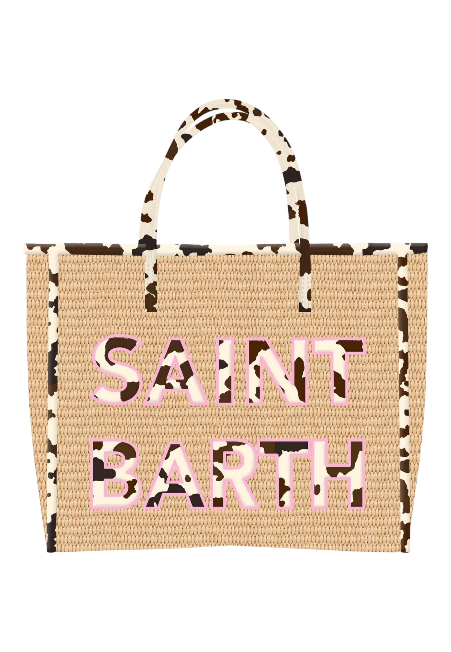 Borsa A Mano Donna Mc2 Saint Barth Patch Cow Vivian Mid Straw VVID001