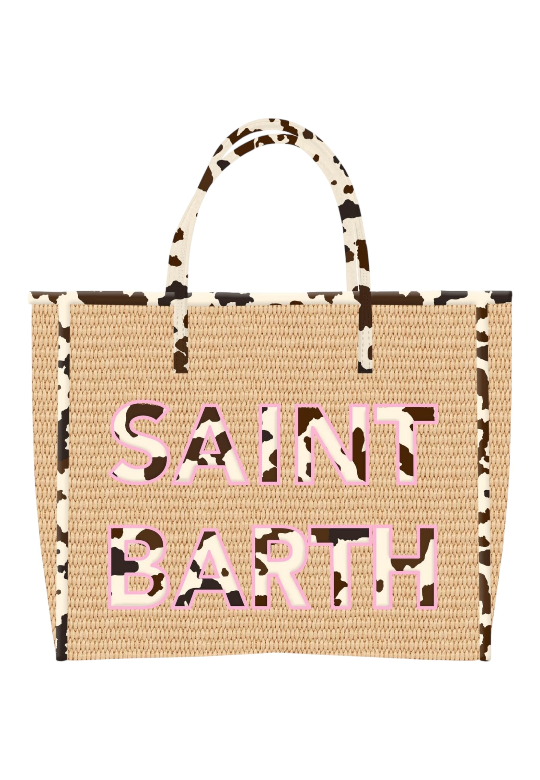 Borsa A Mano Donna Mc2 Saint Barth Patch Cow Vivian Mid Straw VVID001