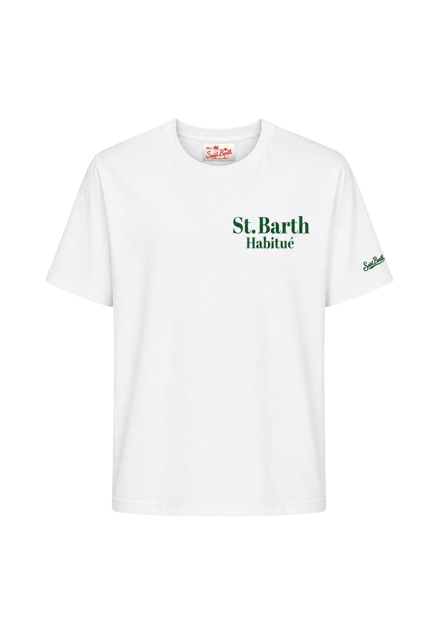 T-Shirt Manica Corta Uomo Mc2 Saint Barth Stampa/Ricamo Fronte E Retro Sb Teddy Car Portland PRL0002