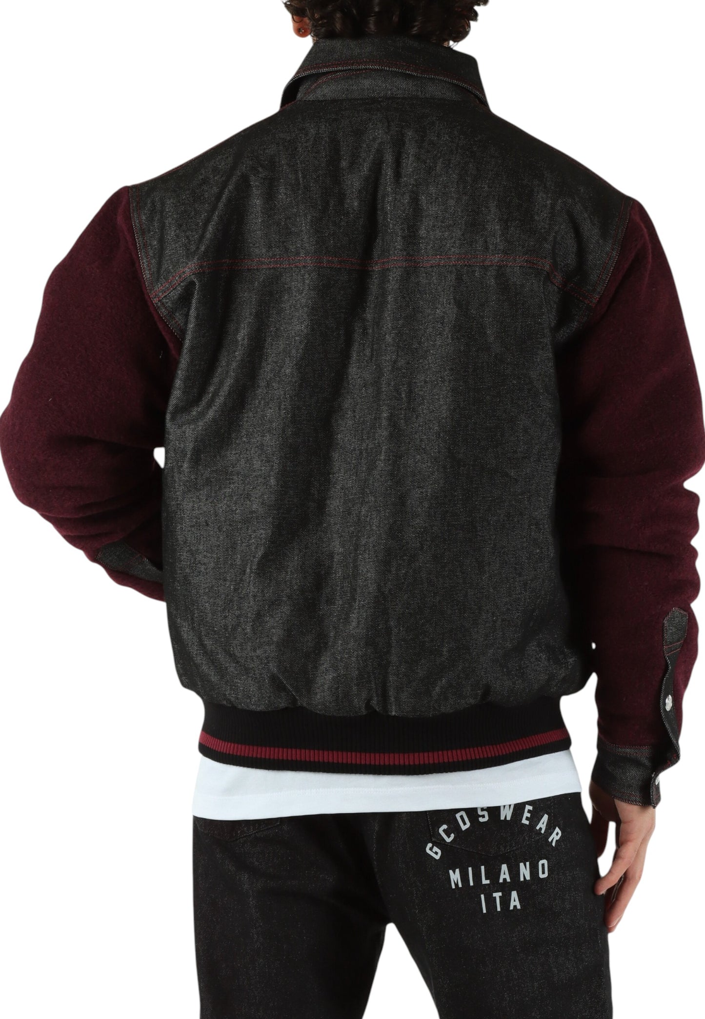 Giacca Bomber Uomo Gcds  Wool Sleeves Denim B2CM0401MA2