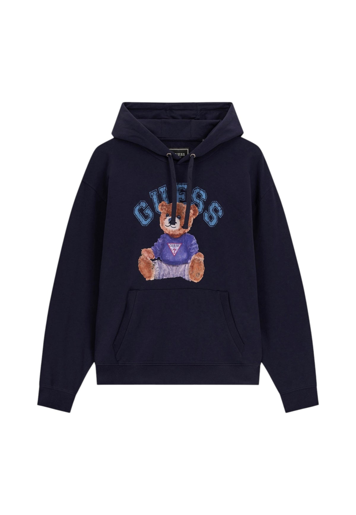 Felpa Con Cappuccio Uomo Guess Motivo orsetto, Interno garzato  M6YQ38K5436