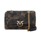Borsa A Tracolla Donna Pinko Pelle scamosciata stampata, effetto trapuntato, fibbia Love Birds, tracolla a catena, misure 22 x 8 x 16 cm Love Puff Mini Suede Print 100039A3LR
