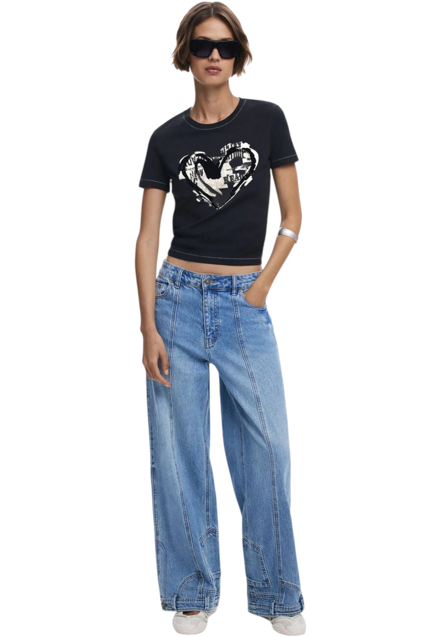 T-Shirt  Donna Desigual  Ts Letter Core 25WWTK04