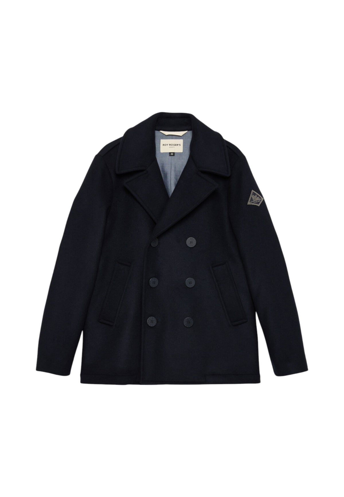 Cappotto  Uomo Roy Roger's Tessuto melton misto lana, modello Peacoat, fodera in poliestere Peacoat RRU90280T706XXXX