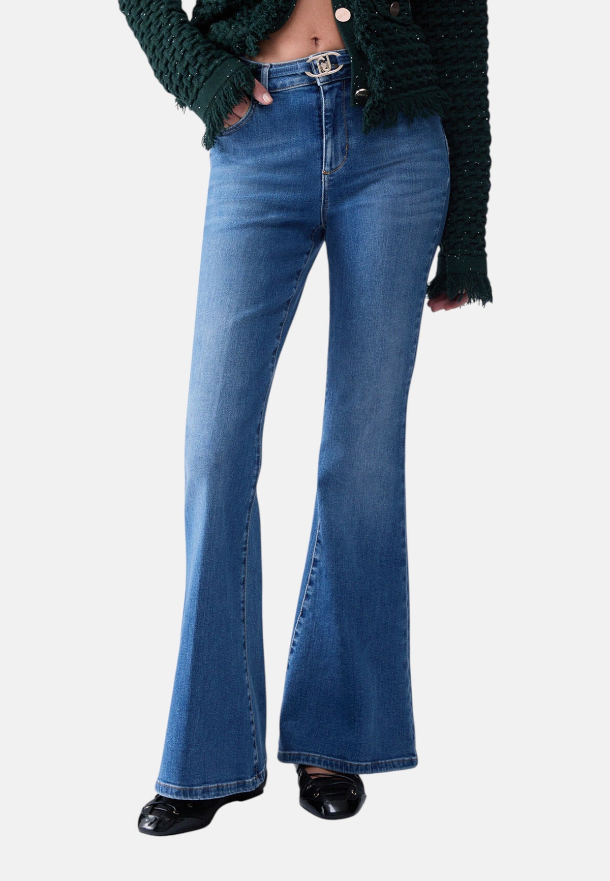 Jeans Flare Fit Donna Liu Jo Bottom Up A Vita Alta Good Super Beat UF6087D0264