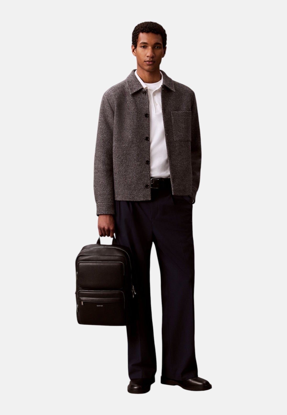 Zaino  Uomo Calvin klein Effetto Pelle Martellata, Chiusura Con Doppia Zip, Tasche Frontali Con Zip, Manico Superiore, Spallacci Imbottiti Regolabili, Schienale Imbottito, Logo Calvin Klein Raised LV04D3493G