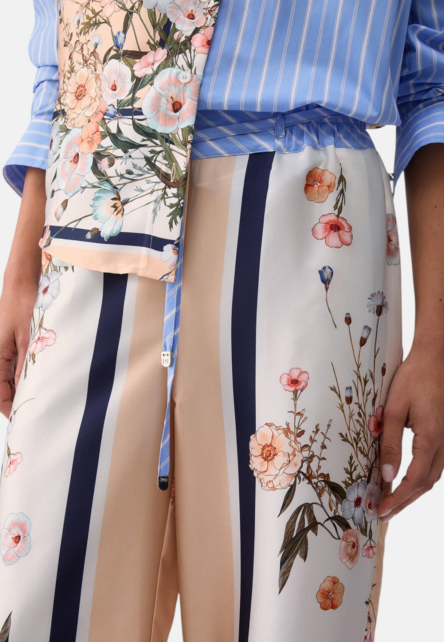 Pantaloni Wide Leg Donna Liu Jo In Twill Stampato  WA6358T2555