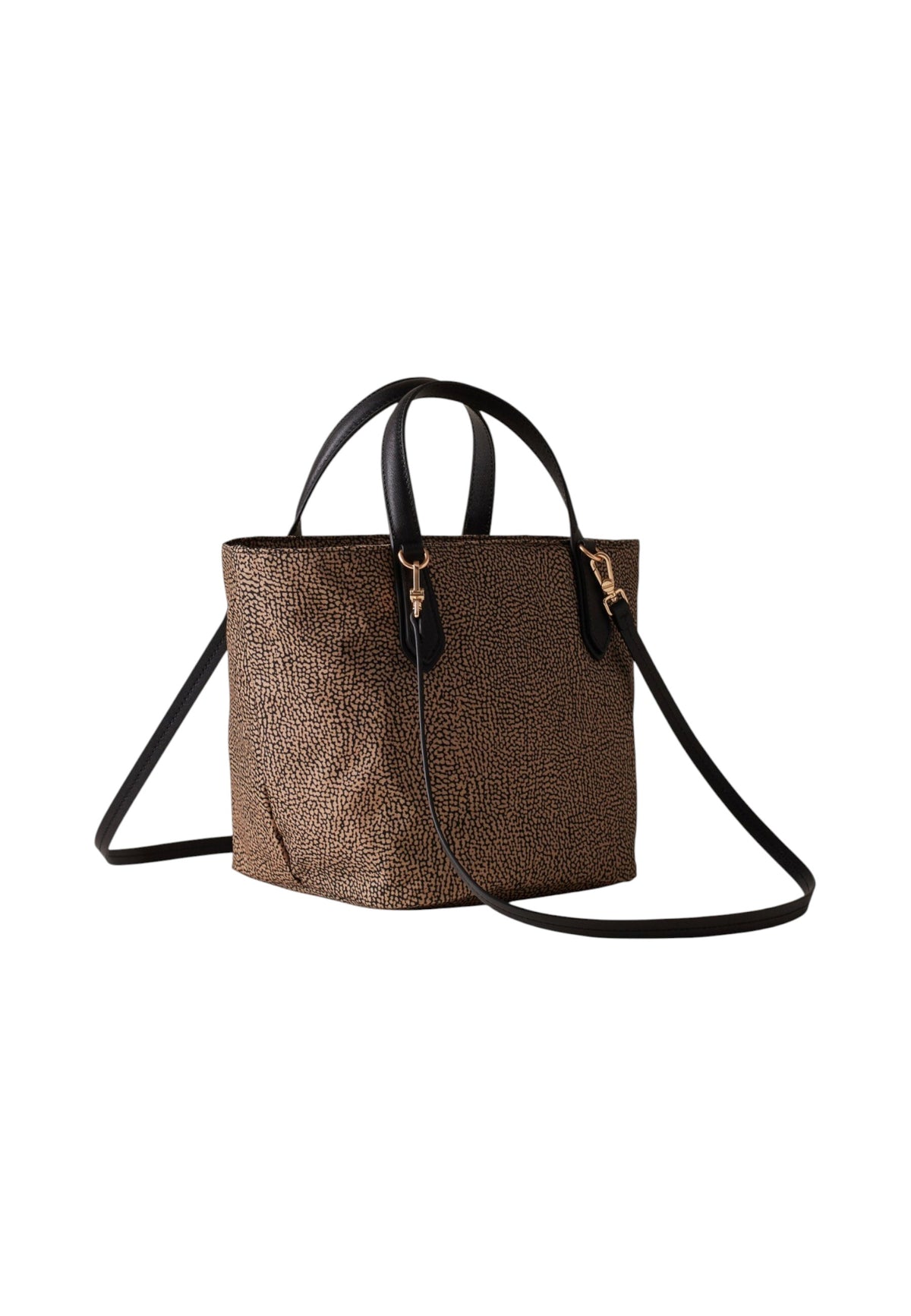 Borsa A Mano Donna Borbonese Formato small, Doppi manici, Tessuto, Stampa OP, Dettagli in vitello B-Escape 910103320289