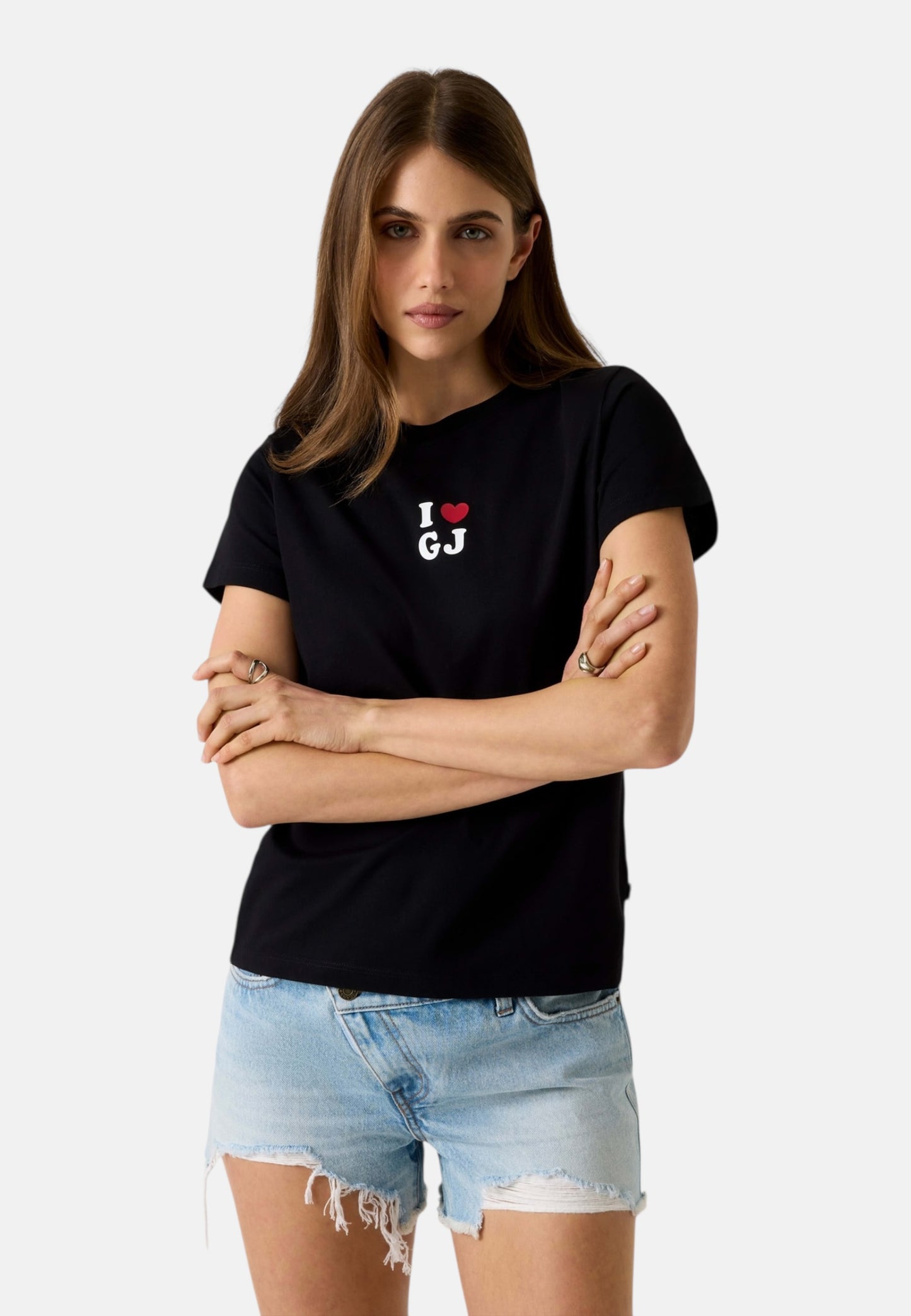 T-Shirt Manica Corta Donna Guess  Gj I Love Gj Reg W6GI45K8HM0