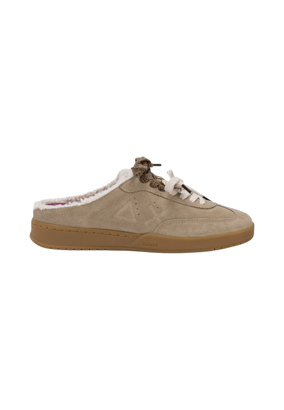 Sneakers Basse Donna Sun68 Stile Tennis, Suede, Sabot, Charm Logato California Sabot Woman Z46256