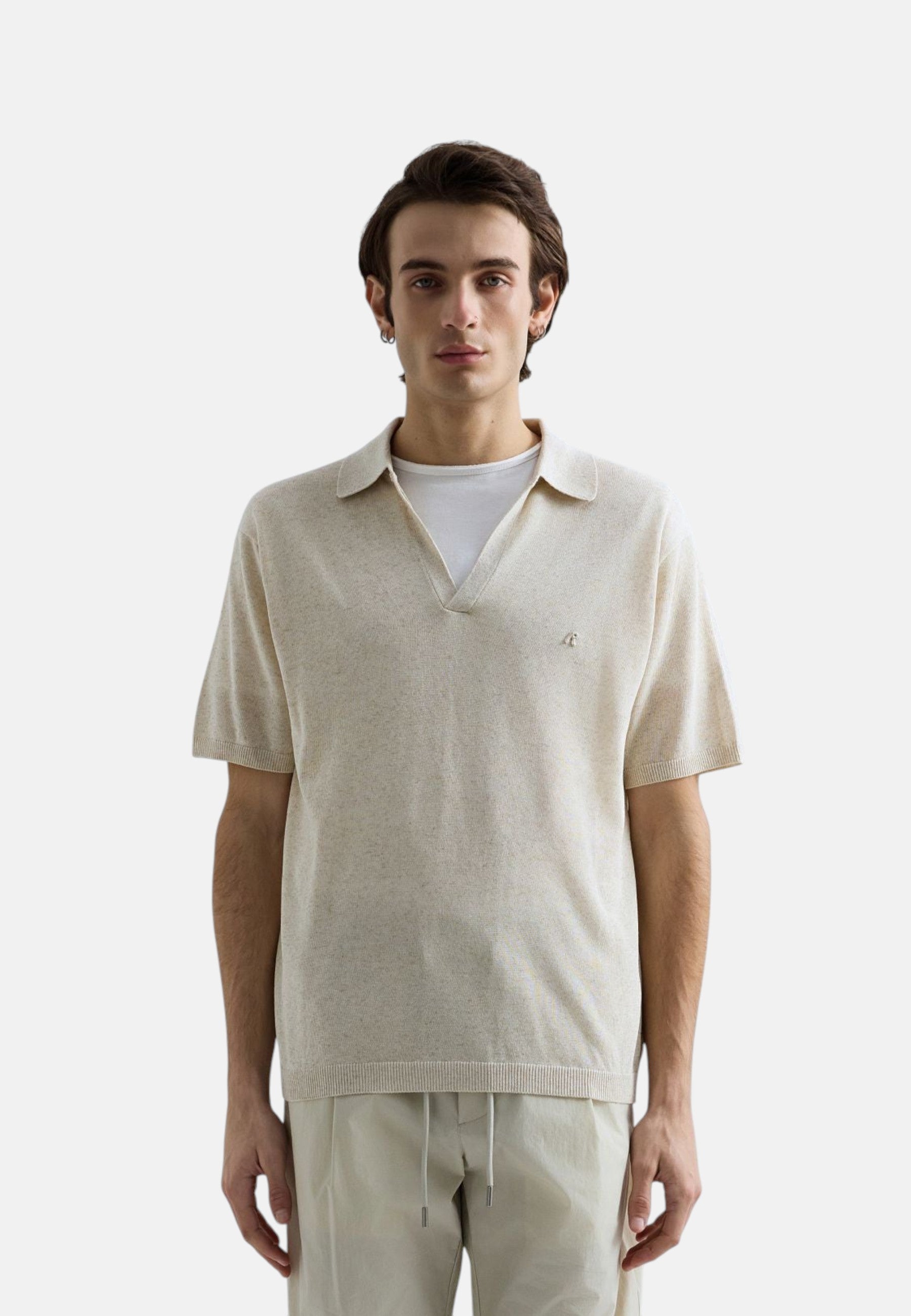 Polo Manica Corta Uomo Replay In Maglia Misto Lino  UK5157.000.G24024