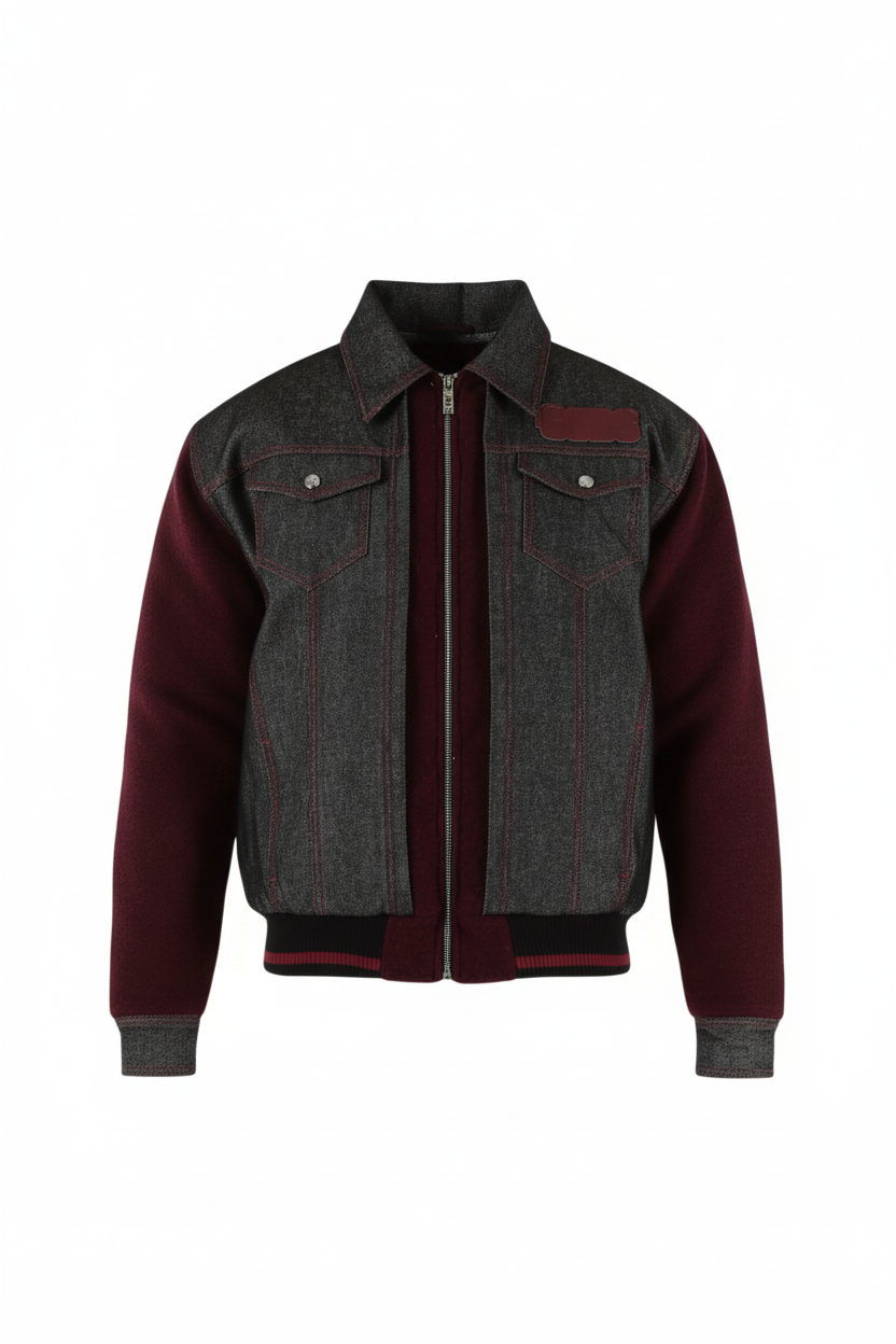Giacca Bomber Uomo Gcds  Wool Sleeves Denim B2CM0401MA2