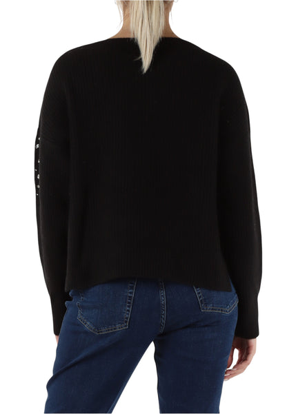 Maglione Scollo A Barca Donna Liu Jo Con Strass  CF5150MA74Q