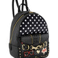 Zaino  Donna Braccialini Zaino compatto, Singolo con tracolle regolabili, Chiusura con zip, Due tasche interne, una con zip e una aperta, Borchie, patch e dettagli in cristallo, Dimensioni: 23 x 12 x 30 Cm Rock B19274YY