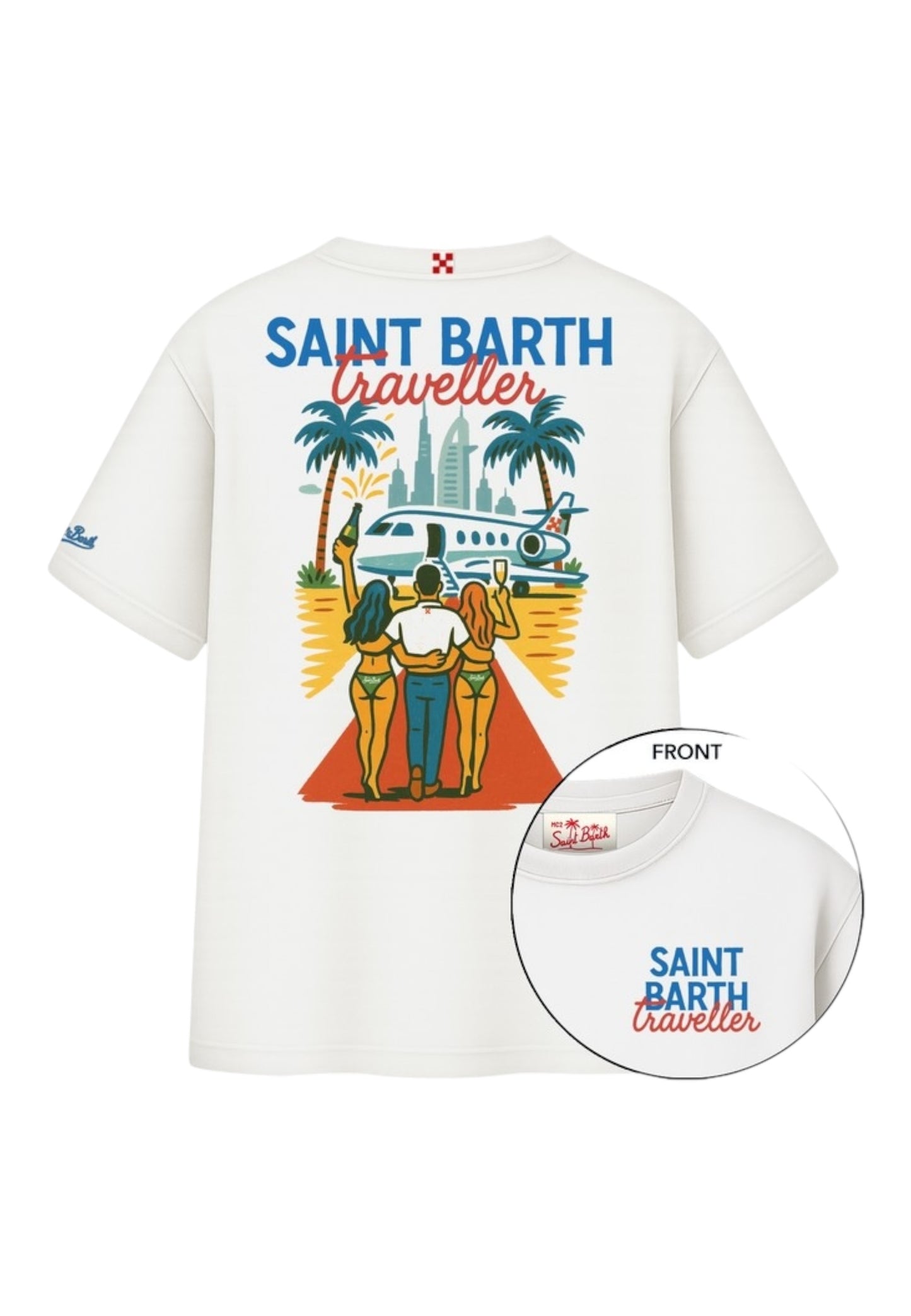 T-Shirt Manica Corta Uomo Mc2 Saint Barth Oversize Sb Traveller Jet Delmar DLR0001