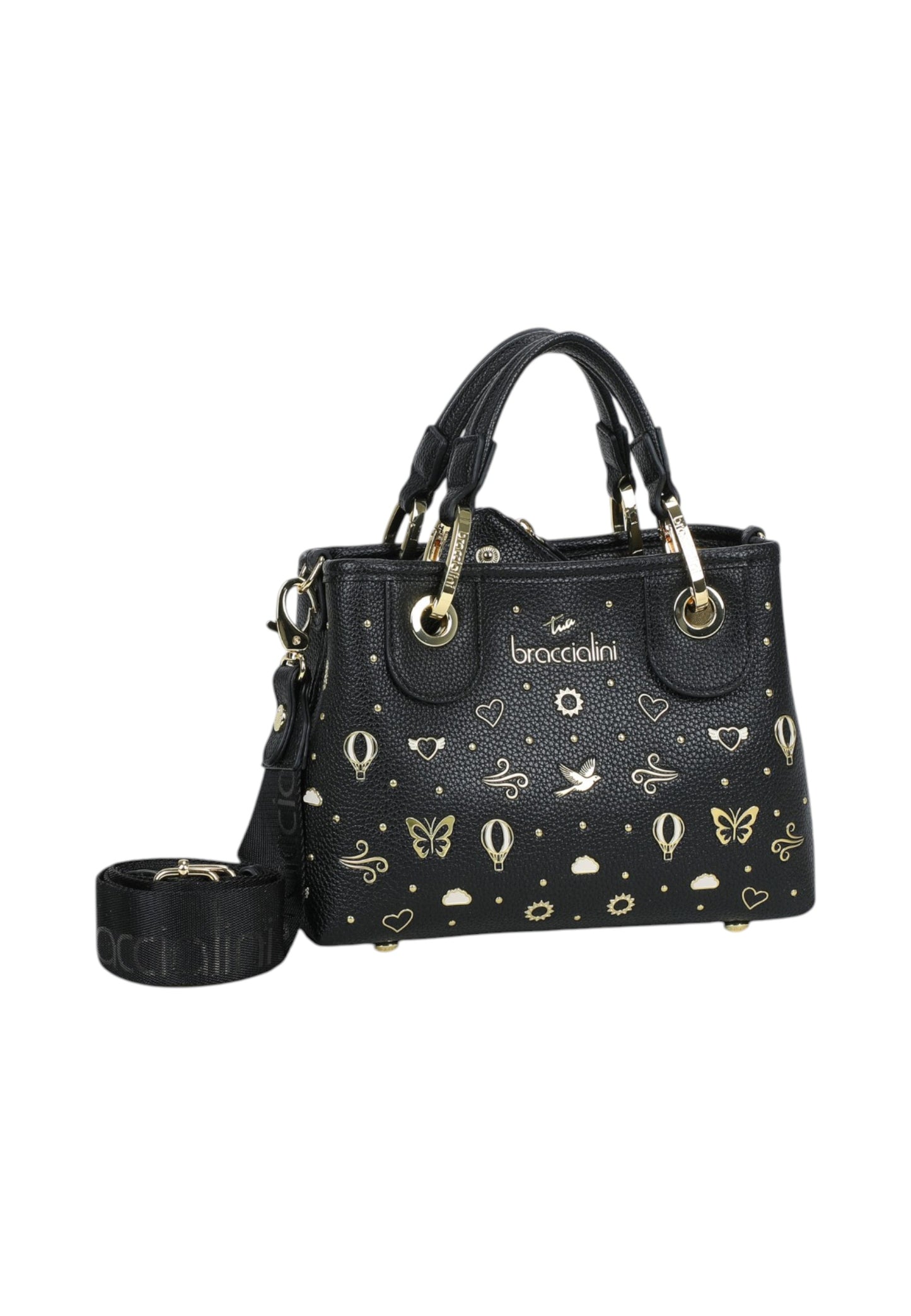 Borsa A Mano Donna Braccialini Small Con Doppio Manico Con Tracolla Beth Strass B18883YY