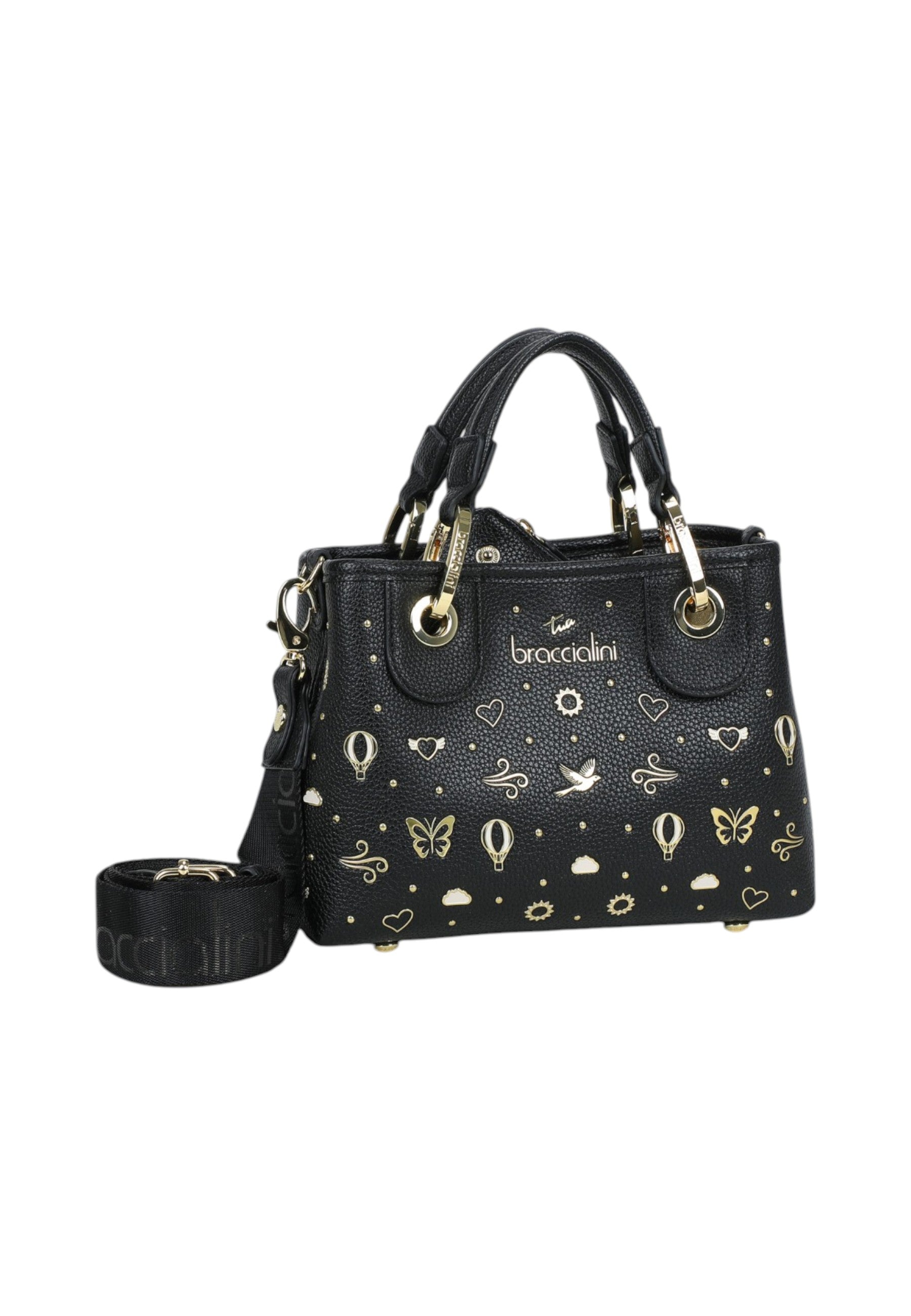 Borsa A Mano Donna Braccialini Small Con Doppio Manico Con Tracolla Beth Strass B18883YY