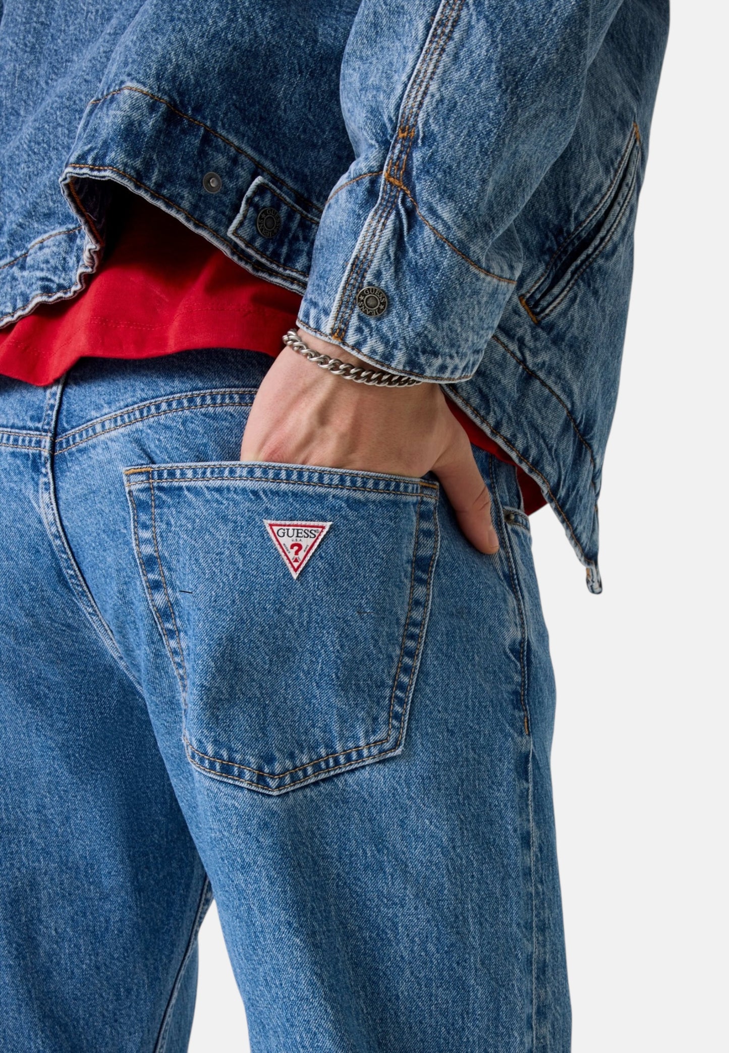 Jeans Straight Leg Uomo Guess Artistic Medium Washed Gj G16 M5YA1BD633A