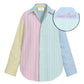 Camicia Manica lunga Donna Mc2 Saint Barth Seersucker Stripes V Mix Emb Cristal CYS0001
