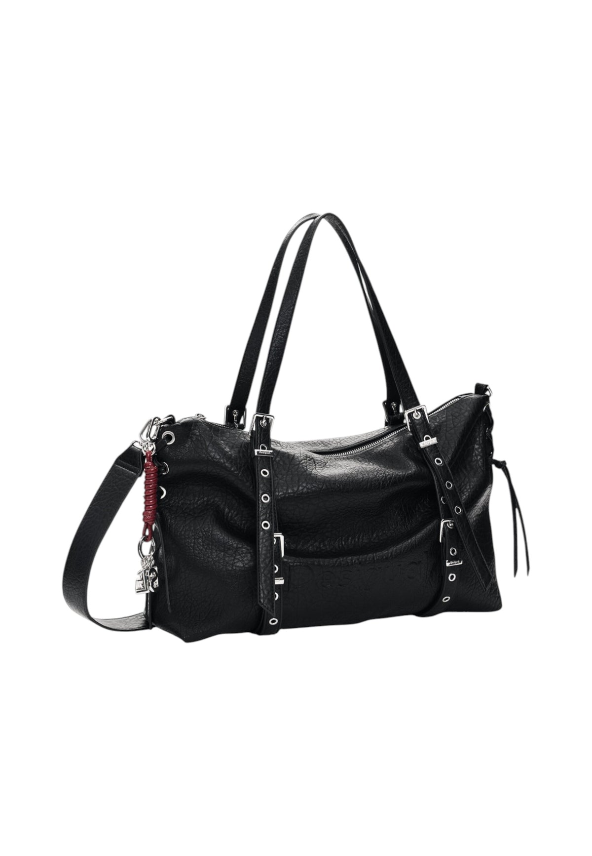 Borsa A Spalla Donna Desigual Shopper Grande, Effetto pelle Half Logo Lanuza Black 26WAXP06