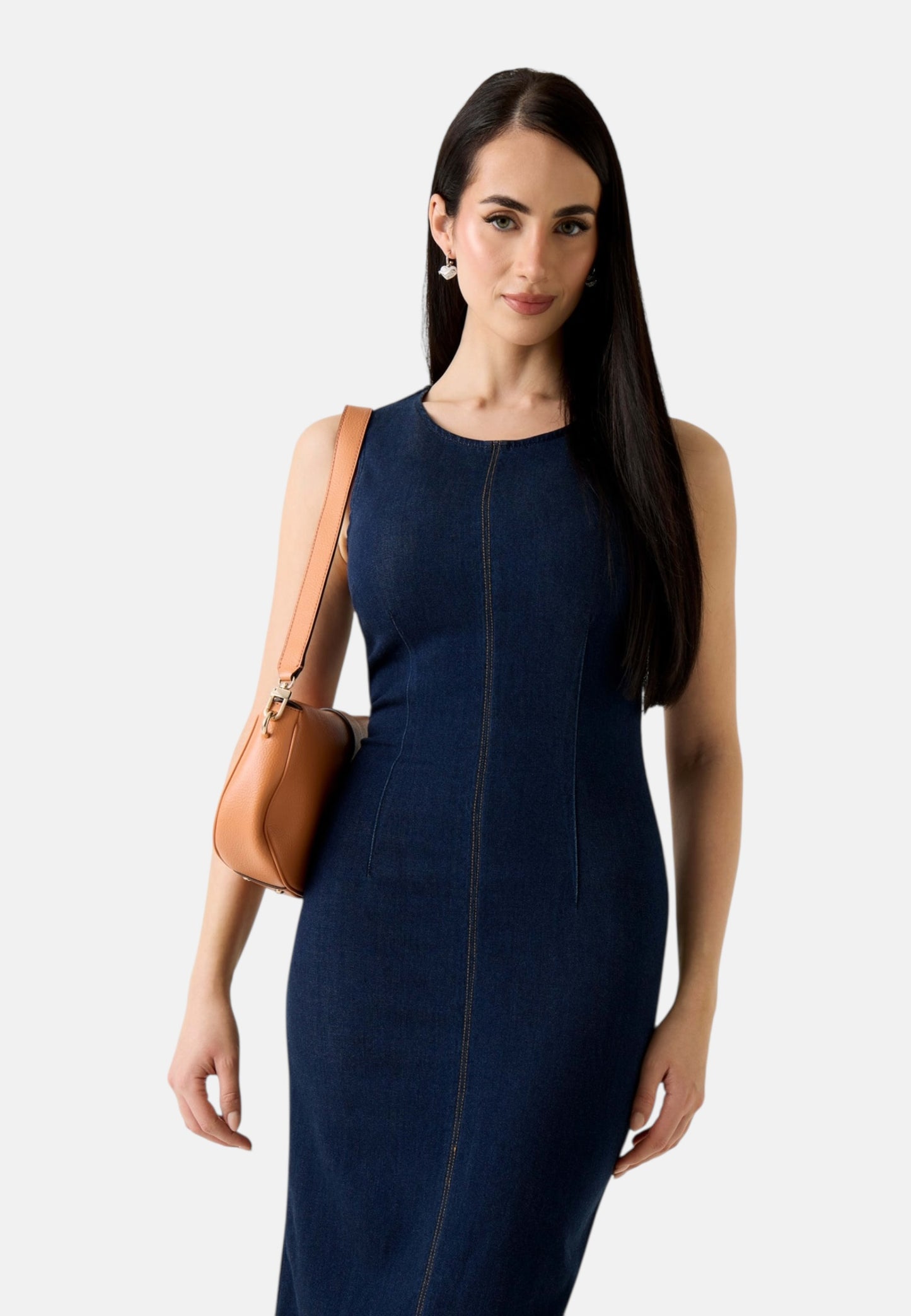 Vestito Lungo Donna Guess In Denim Dahlia W6RK72D6980