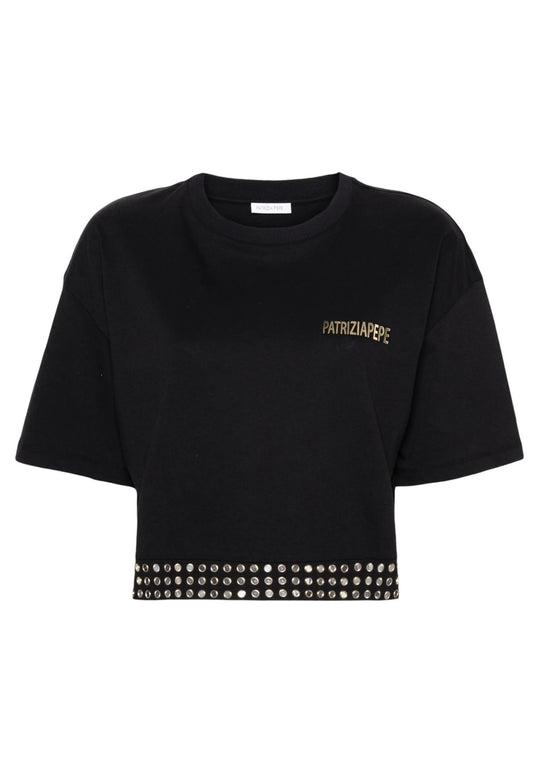 T-Shirt Manica Corta Donna Patrizia Pepe Con Borchiette  8M1608J043
