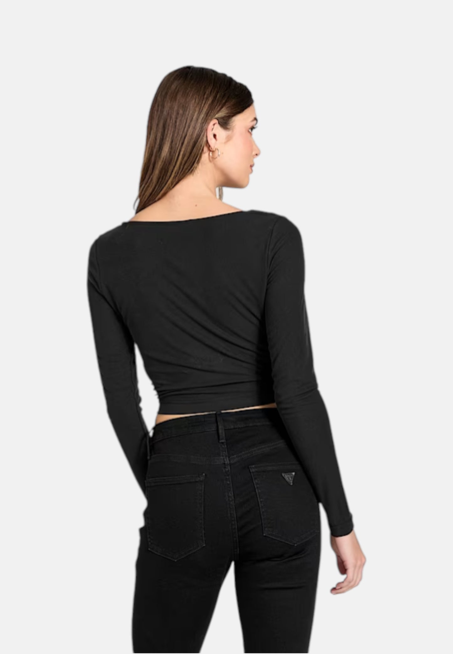Top Manica lunga Donna Guess  Milena Front Bow W6RP11KAQL2