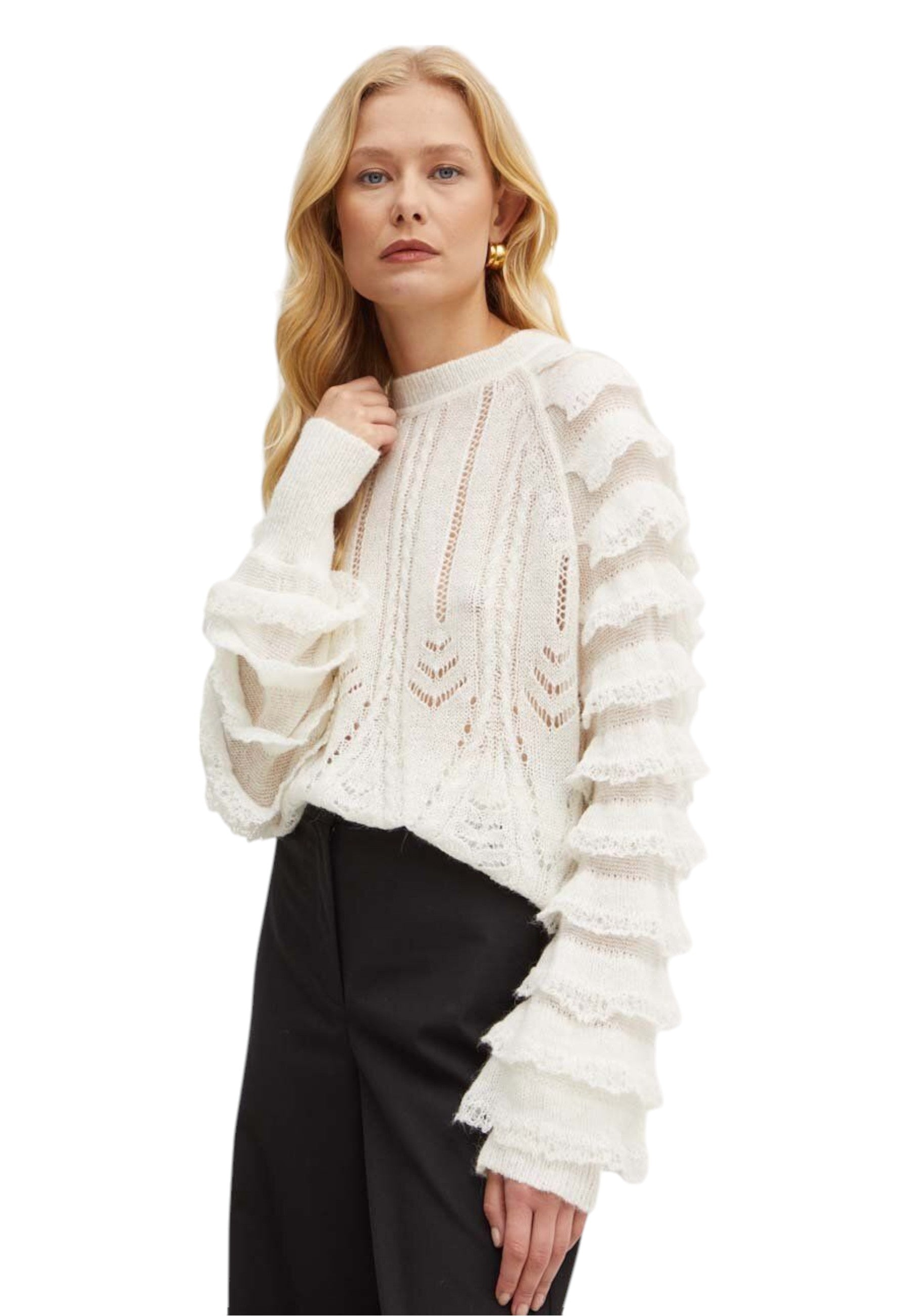 Maglione A Girocollo Donna Twinset In Maglia Con Mix Di Punti  242TP3101