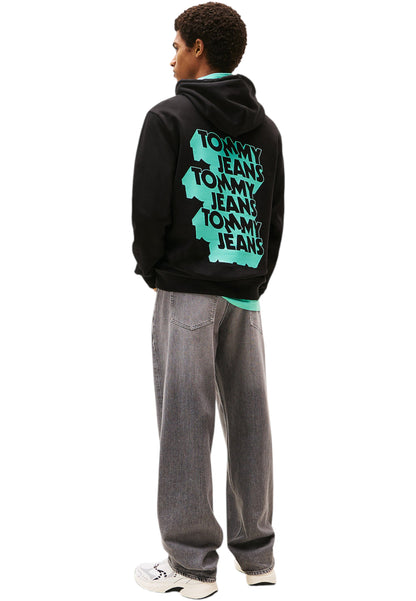 Felpa Con Cappuccio Uomo Tommy Jeans  Tjm Stack Back Logo DM0DM21625