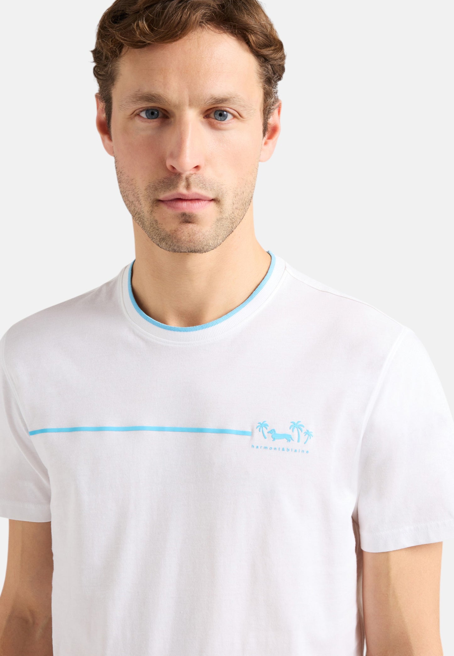 T-Shirt Manica Corta Uomo Harmont & Blaine Con Stampa Mare  IRQ421021055