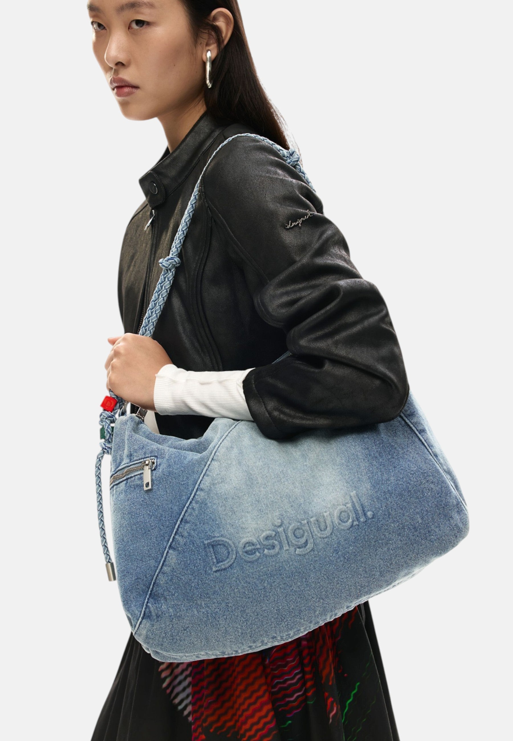 Borsa A Spalla Donna Desigual  Bag Half Logo Denim Leiria 2.0 26SAXD27