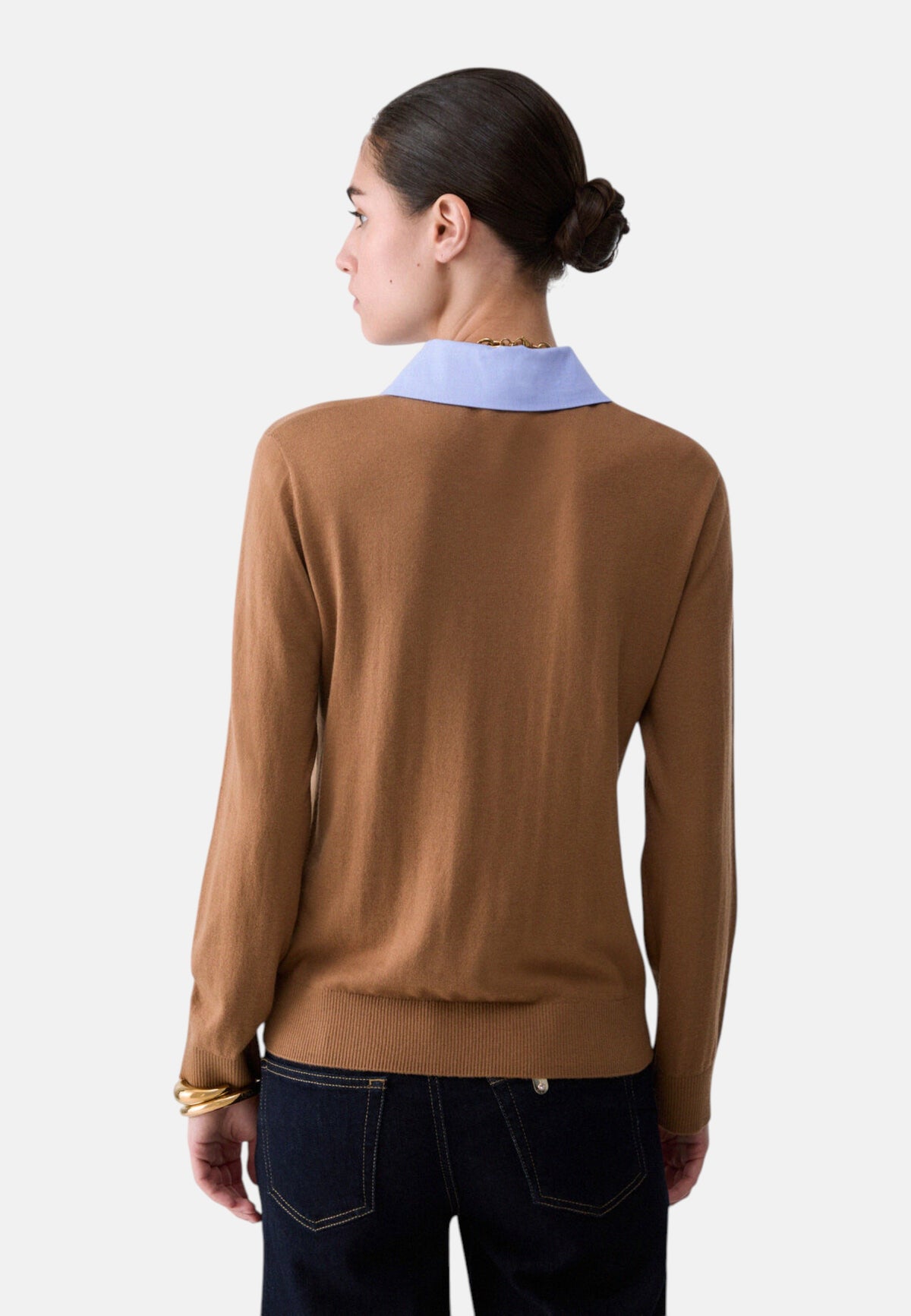 Maglia A Girocollo Donna Liu Jo Con Colletto A Camicia A Contrasto  WF6452MA16R