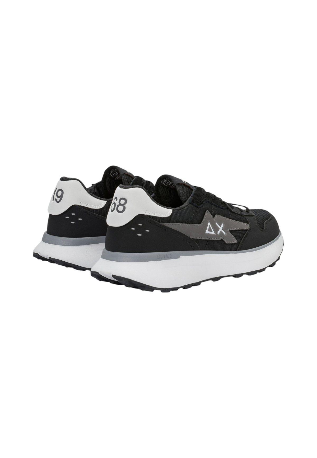 Sneakers Basse Uomo Sun68 Stile Running, Nylon E PU, Patch Fulmine Niki 4.0 Solid Z46133
