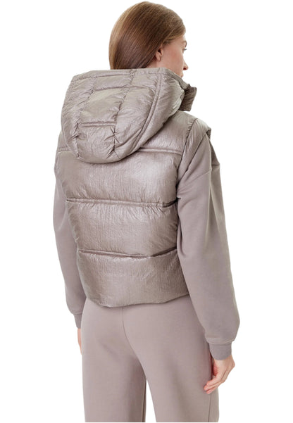 Gilet Con Cappuccio Donna Guess Crop Ernestine W5YL11WHDO2