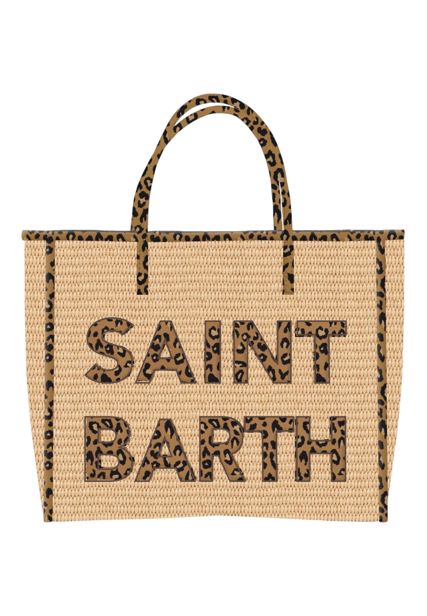 Borsa A Mano Donna Mc2 Saint Barth Patch Leopard Vivian Mid Straw VVID001
