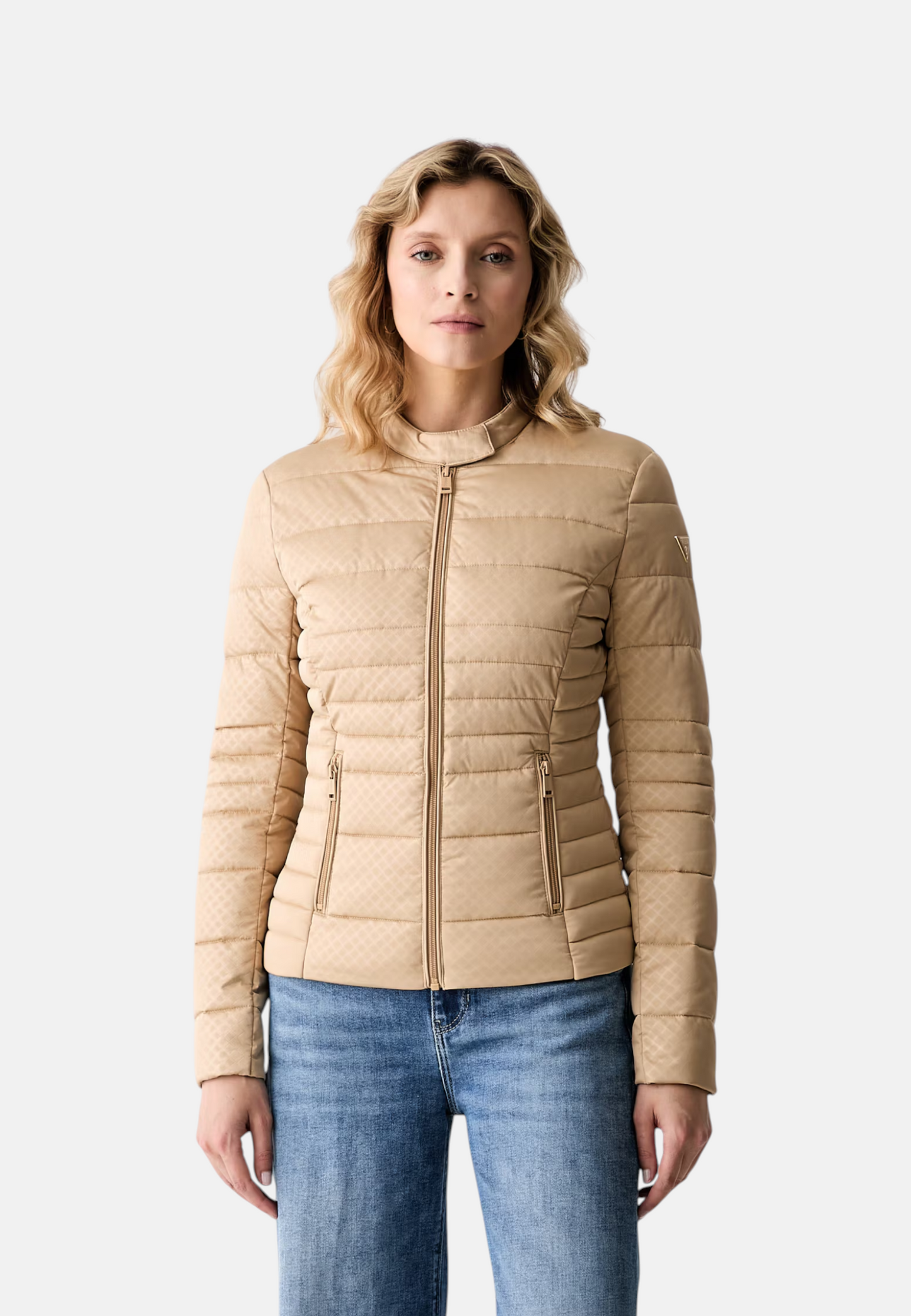 Piumino Corto Donna Guess Logo goffrato New Vona W6YL16W2891